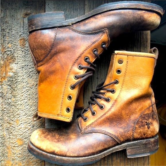 Frye Veronica distressed combat boots - Picture 1 of 5